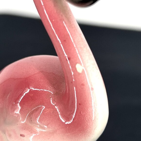 Flamingo Figurine Pink Ceramic 8" Mid Century 1950's Glossy Art Deco Vintage - Picture 7 of 7